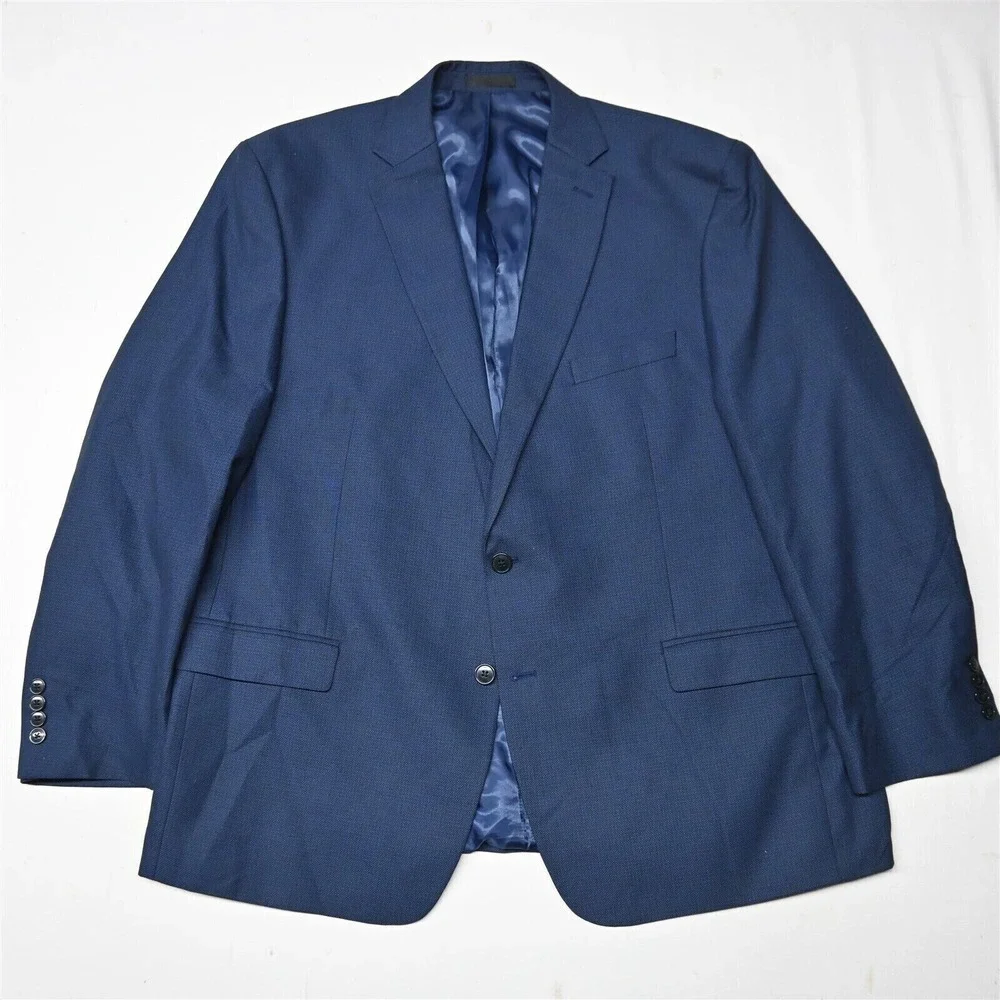 Van Heusen 50R Blue Birdseye Mens‎ Blazer Sport Coat Jacket